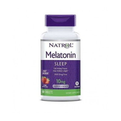 Melatonina subl. 10mg  - sabor Morango - Natrol - 60 tablets
