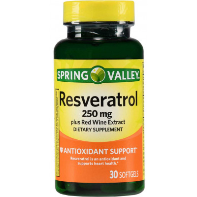 Resveratrol 250mg - 30 softgels - Marca Spring Valley