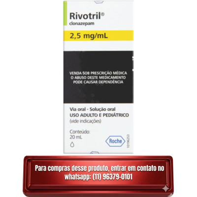Rivotril 2,5mg (Genérico/Clonazepam) - solução oral 20ml Rivotril 2,5mg (Genérico/Clonazepam) - solução oral 20ml