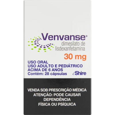 Venvanse 30mg c/ 28 cáps.